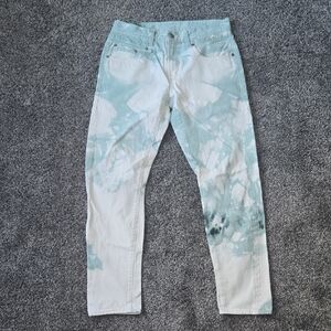 R13 Light Blue Tie-Dye Jeans ' Boy ' Style, Size 34, Made In Italy